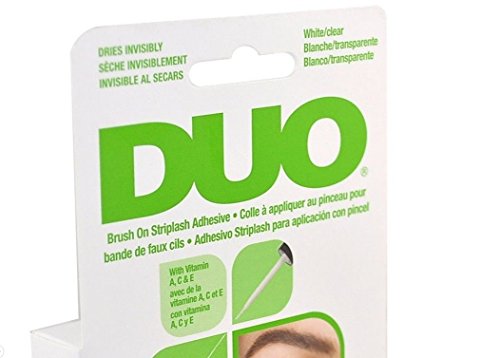 Duo Brush on Striplash Adhesive White/clear for Strip Lashes False Lashes Thin Brush Allows Effortless Application- Size 5 G / 0.18 Oz